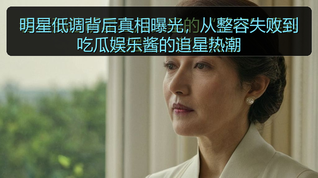 明星低调背后真相曝光，从整容失败到吃瓜娱乐酱的追星热潮